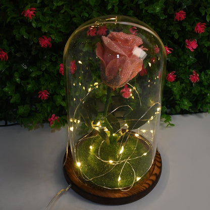 Glass Flower with Led Light Great Gift (1 Set) Your Brand