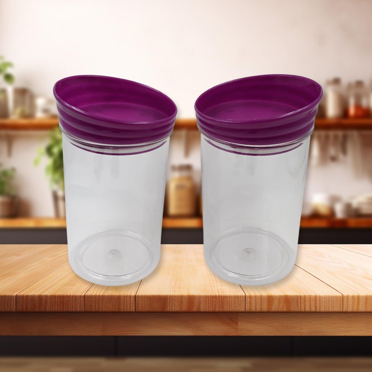 Plastic Premium Quality Kitchen Food Containers Set (1200ml Approx, Set Of 2 Pc) Your Brand