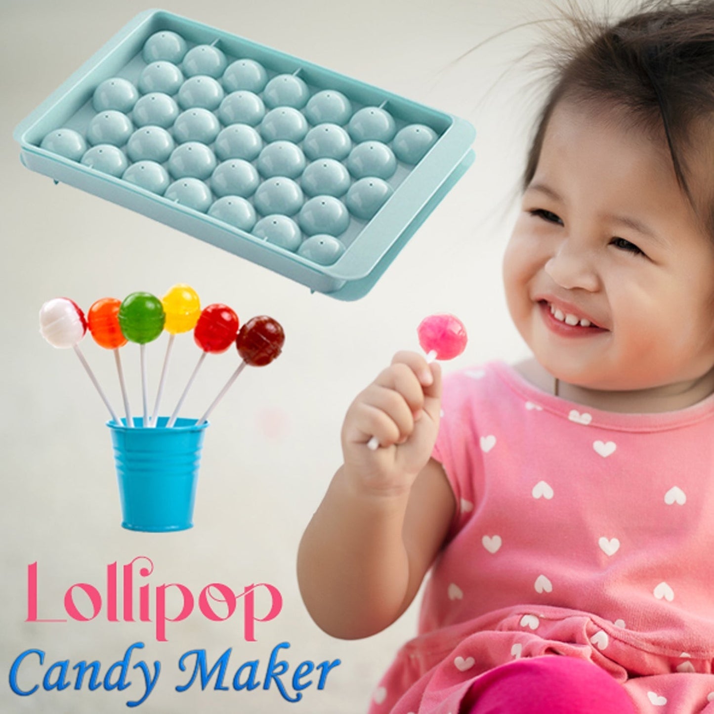 Plastic Round BPA Free Reusable Ice Cube Ice Ball Mold / Lollipop Candy Maker (20x12cm) Your Brand