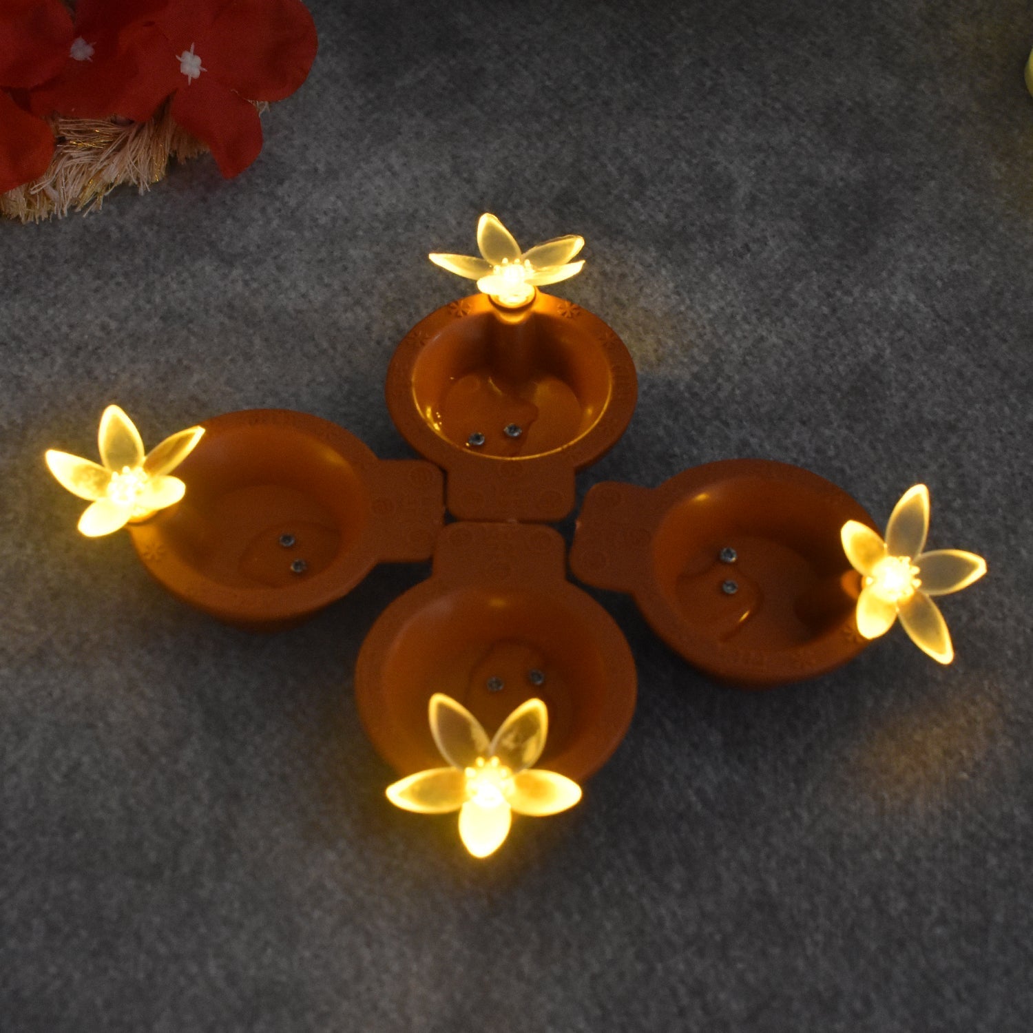 Flower Water Sensor Diyas for Diwali Decoration (6 Pcs Set) Your Brand