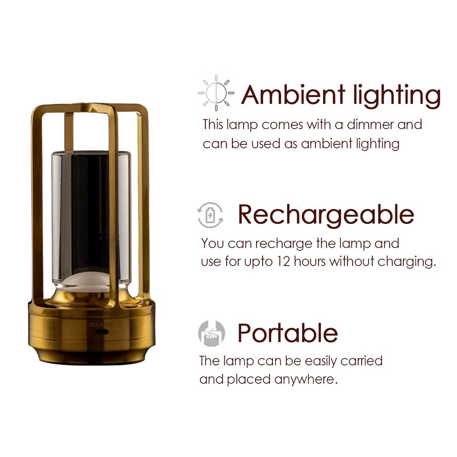 Crystal Lantern Lamp, Crystal Lantern Table Lamp, 3 Colors Rechargeable Cordless Led Lights for Restaurant / Bedroom Lights (1 Pc) Your Brand