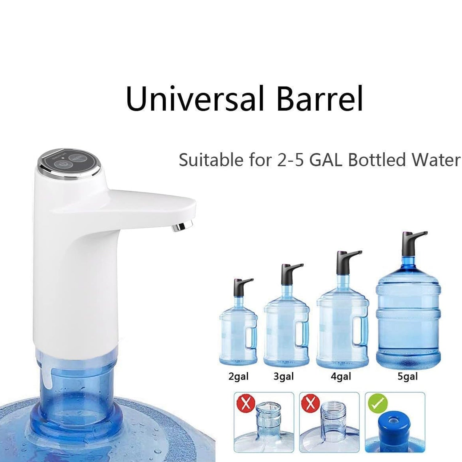 Water Dispenser, Portable Water Bottle Pump USB Charging Electric Automatic Drinking Pump, Portable Drinking Dispenser Pump for Home Kitchen Living Room Office Camping Your Brand
