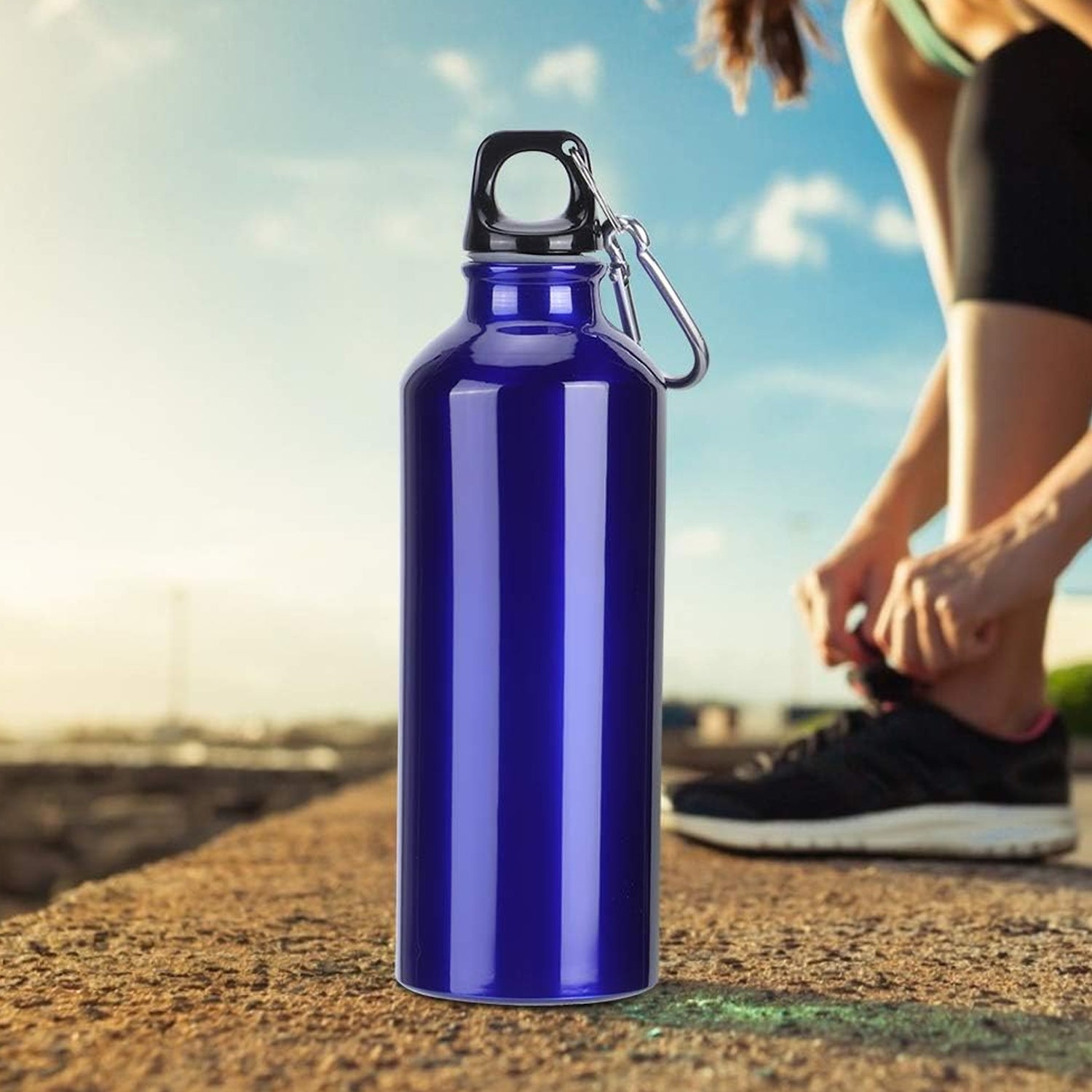 Aluminium Sports Water Bottle, 1 Pc (Capacity 500 ML Approx) Your Brand