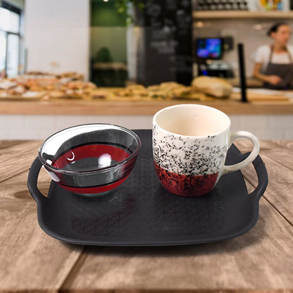 Set Of Ceramic Cup 4pc And Glass Bowl 4pc With Plastic Plate (9 Pcs Set)