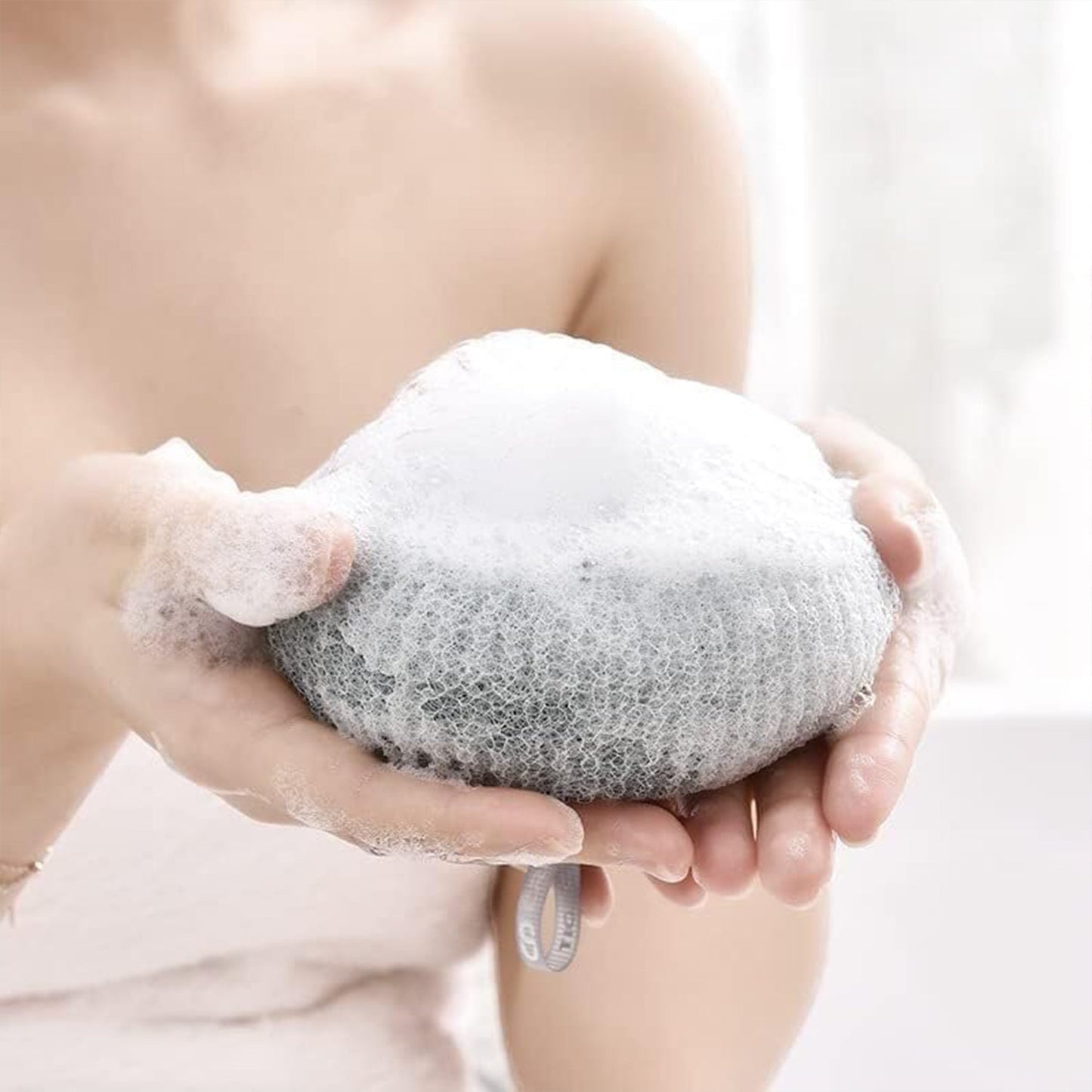 Super Soft Bath Sponge Flower Suction Cup Bath Sponges for Shower Women Men Foam Loofah Sponge Exfoliating Bath Sponge Body Washer Reusable loofah Massage Bath (1 pc) Your Brand