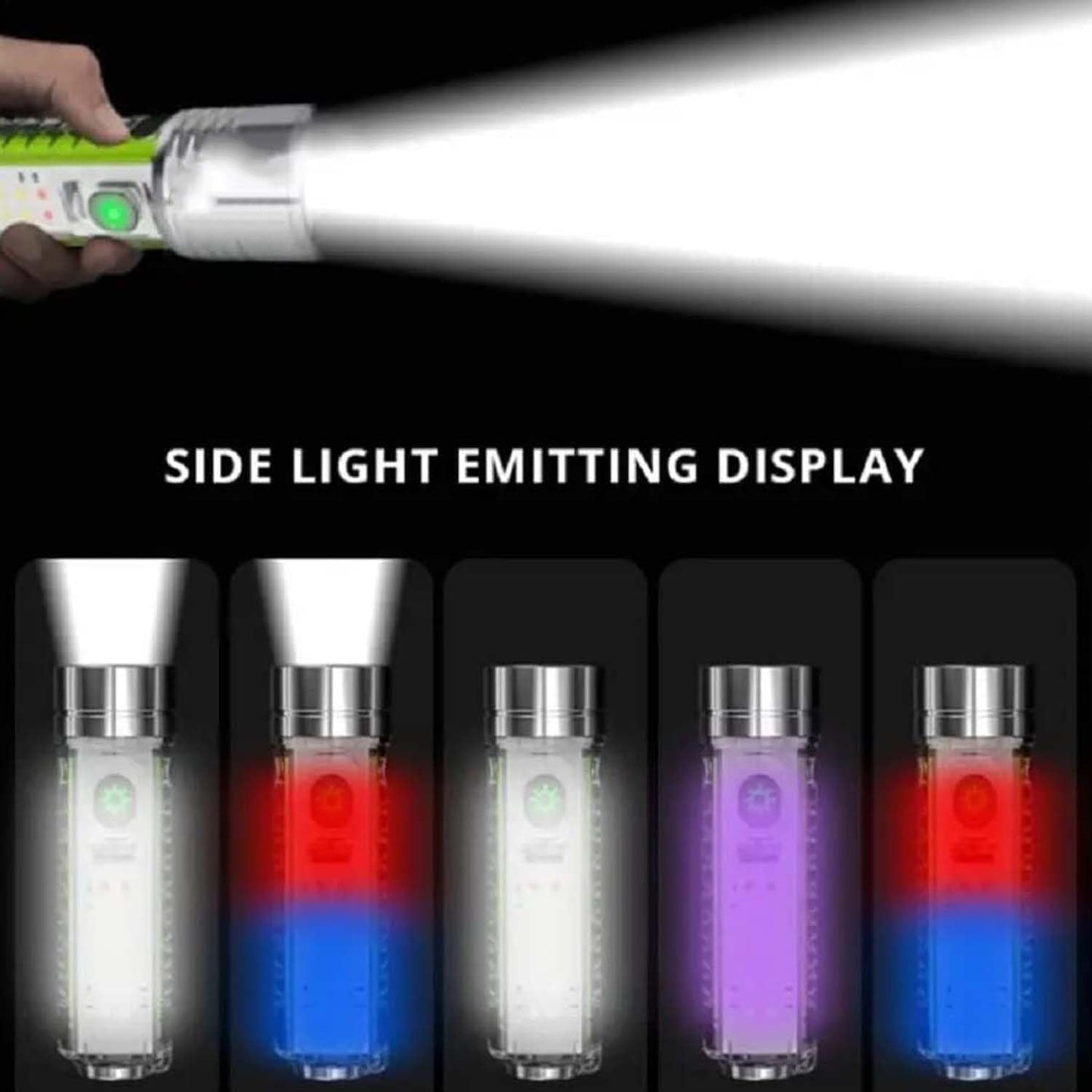 Pattern Flashlight USB Flashlight Rechargeable LED Torch Light (1 Pc) Your Brand