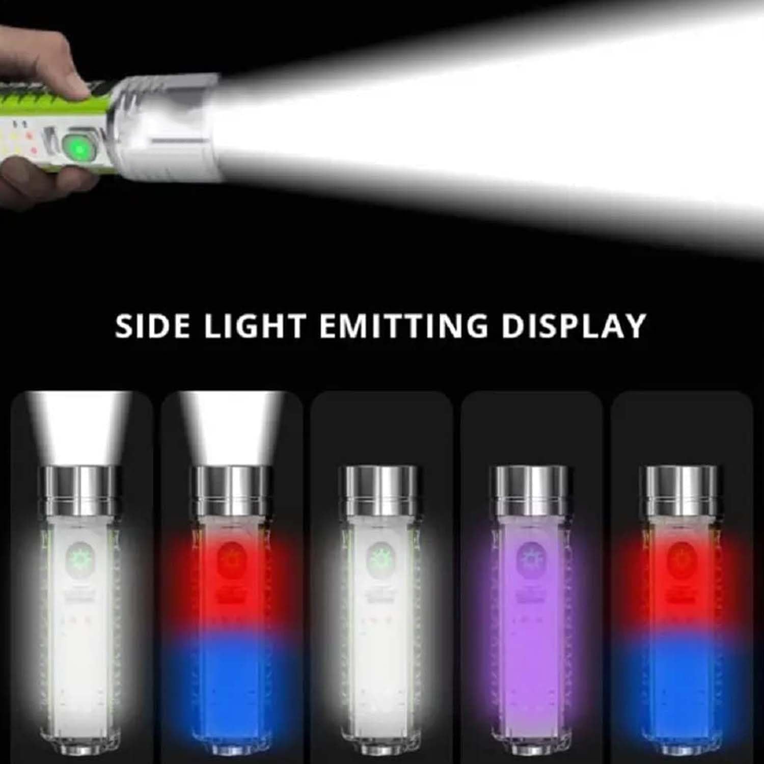 Pattern Flashlight USB Flashlight Rechargeable LED Torch Light (1 Pc) Your Brand