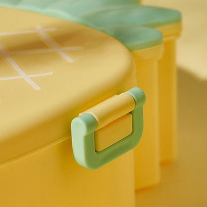 Kids Lunch Box Cute Pineapple Shaped Bento Box with Fork Spoon Snack Container