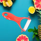 Kitchen Knife Set with Marble-Coated Blades & Red Handles (6 Pc)