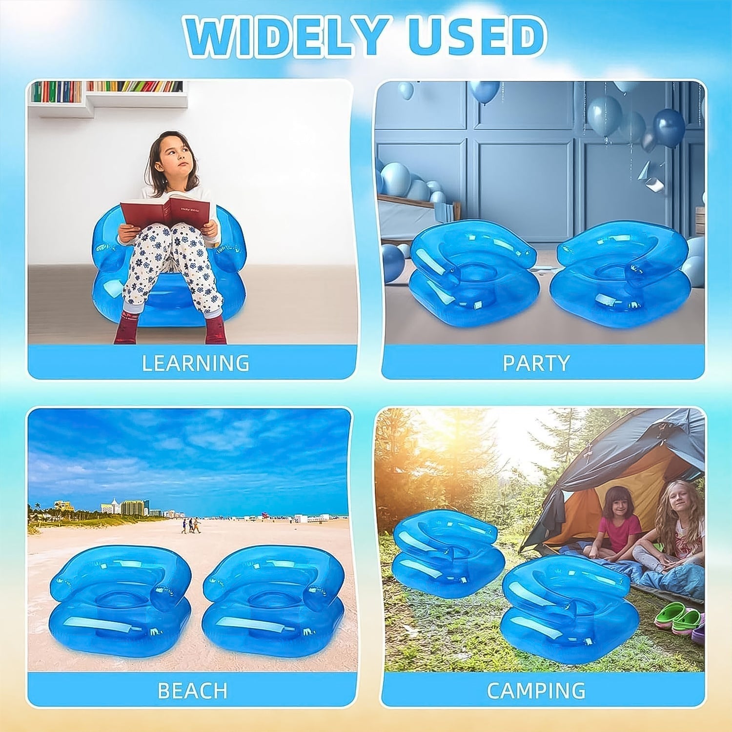 Inflatable Sofa Chair for Boys and Girls Suitable for Camping (28 Inch Approx / 1 Set) Your Brand