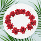 Flower Rose Hair Pin/Clip – Velvet Flower Design (12 Pcs Set, Red Color)