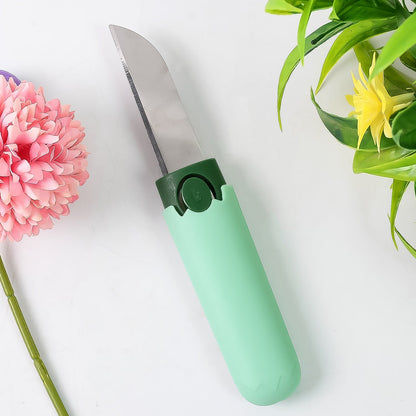 2 in 1 Knife, Multifunctional peeler Two in one fruit knife, fruit and vegetable cutting knife+sawtooth peeler, apple, carrot, potato, fruit slice antiskid Your Brand