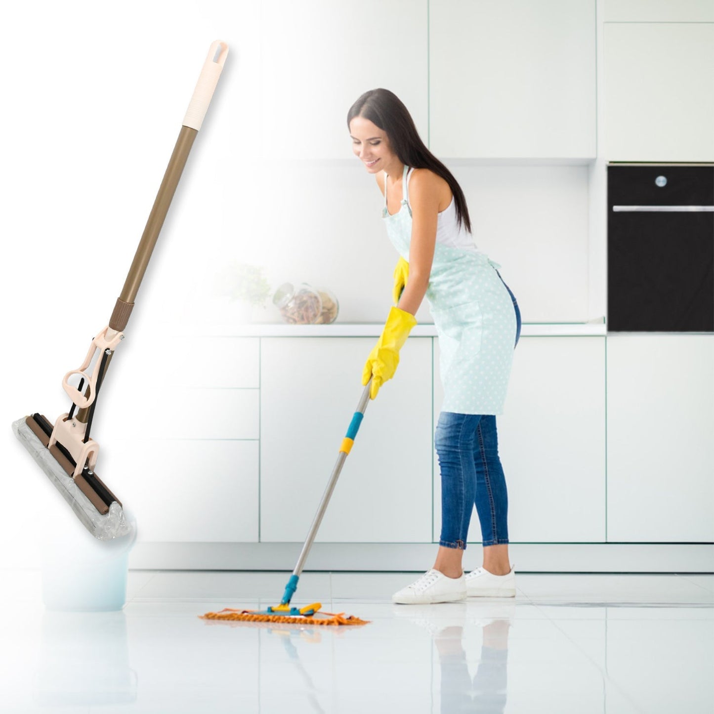 Sponge Mop Super absorbent Sponge-head-self-cleaning miracle-mop Your Brand