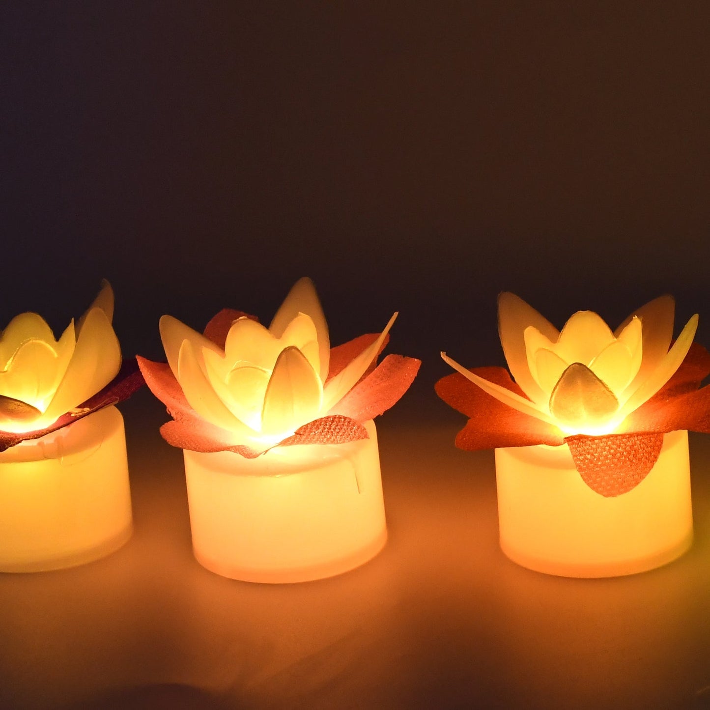 Decoration Candles/Led Diwali Decor Lotus Flower Candle (5 Pc) Your Brand