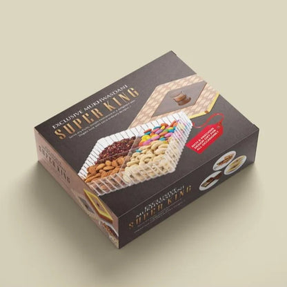 Plastic Super King Exclusive Mukhavasdani Dry Fruit boxes (1 Pc) Your Brand
