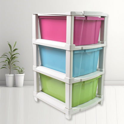 3-Layer Plastic Drawer Storage Organizer, Multi-Purpose Cabinet (1 Pc / Mix Color) Your Brand