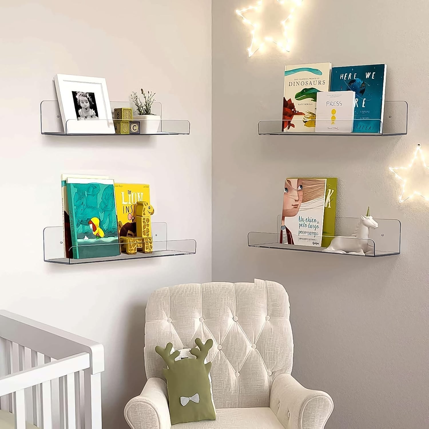 Acrylic Shelves, Clear Shelves Wall Mounted (38×11 Cm / 1 pc / With 2 Screw) Your Brand