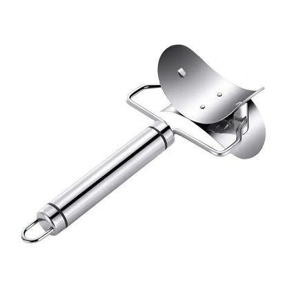 Multifunctional Easy and Fast Stainless Steel Puri cutter roller Machine with Handle for Home Baking Tools for Women, Dough Circle Roller Cutter for Kitchen (1 pc) Your Brand