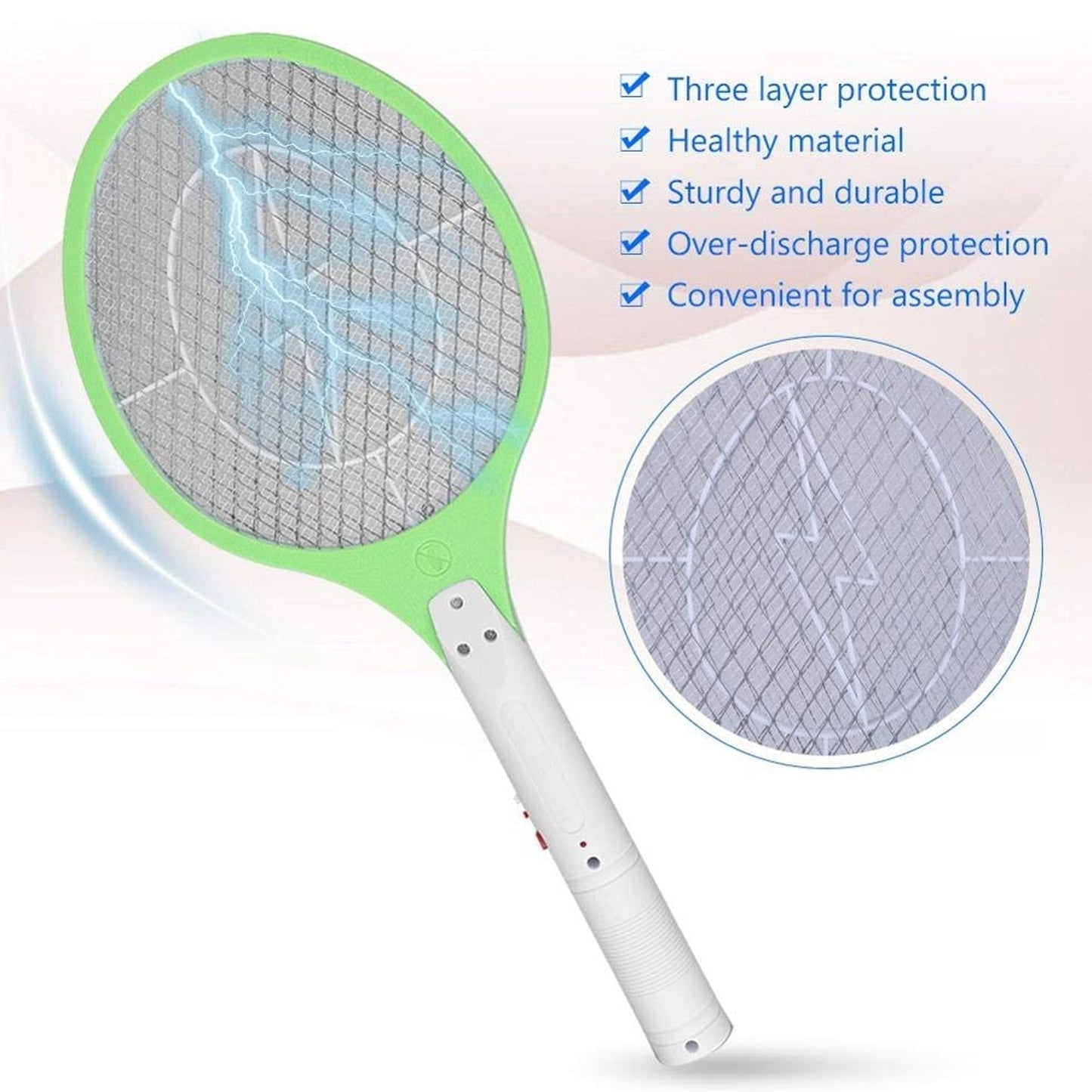 Mosquito Killer Racket Rechargeable Handheld Electric Fly Swatter Mosquito Killer Racket Bat, Electric Insect Killer (Quality Assured) Your Brand