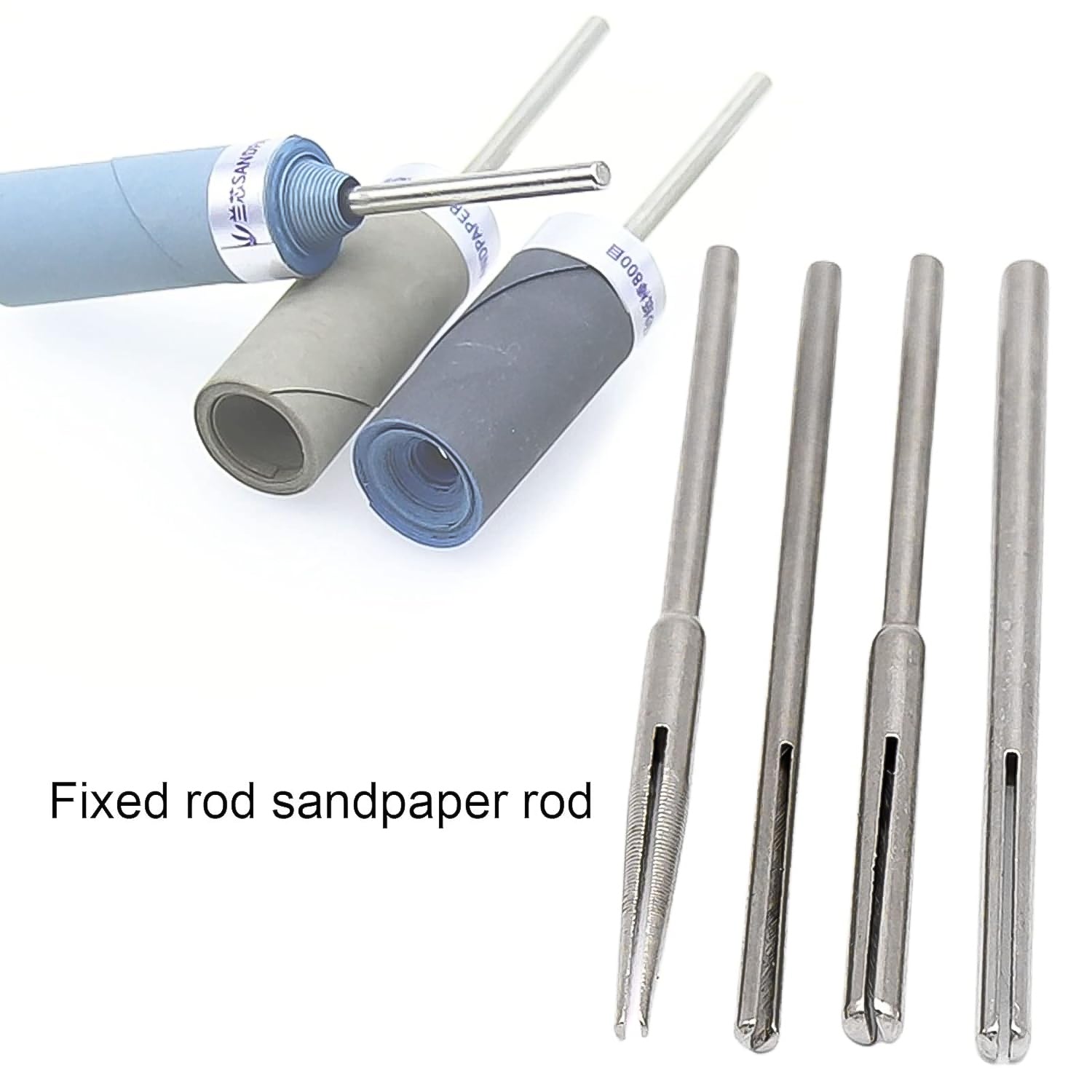 Sandpaper Clamp 3 mm Split Mandrels Long Abrasive Holder (4 Pcs Set) Your Brand