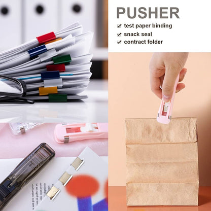Portable Paper Clamp With 8 Pcs Clip Dispenser Handheld Paper Fast Clam (1 Set) Your Brand