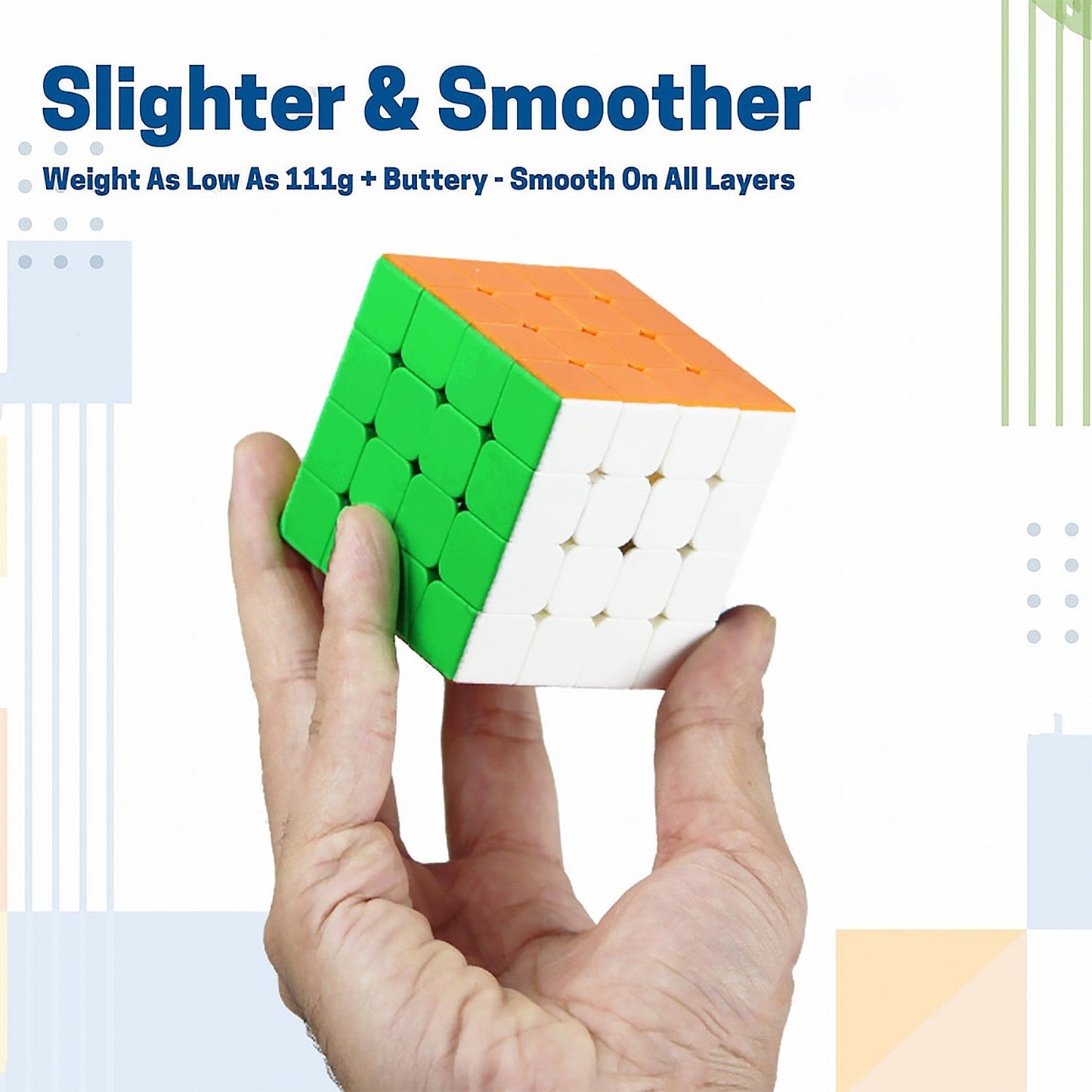 Small Puzzles Cubes 4×4×4 High Speed Sticker Less Magic Cube Game, Kids and Professionals Magic Cube Puzzle Toy, Pack of 1, 8+ Years Your Brand