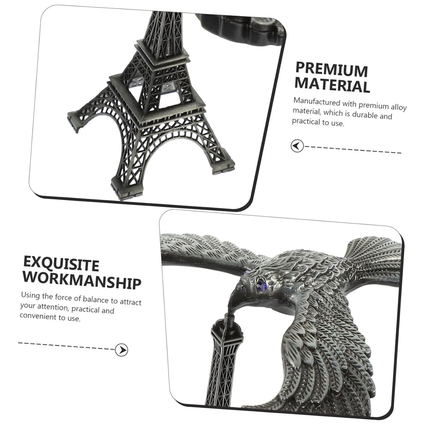 Balancing Bird Metal Eiffel Tower Statue Balance Eagle Toy (1 Set) Your Brand