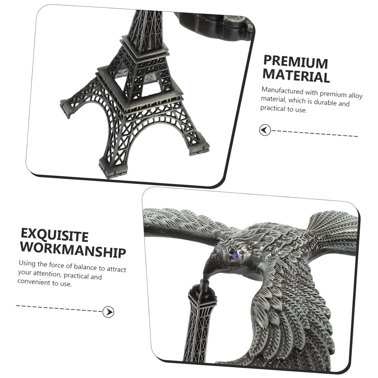 Balancing Bird Metal Eiffel Tower Statue Balance Eagle Toy (1 Set) Your Brand