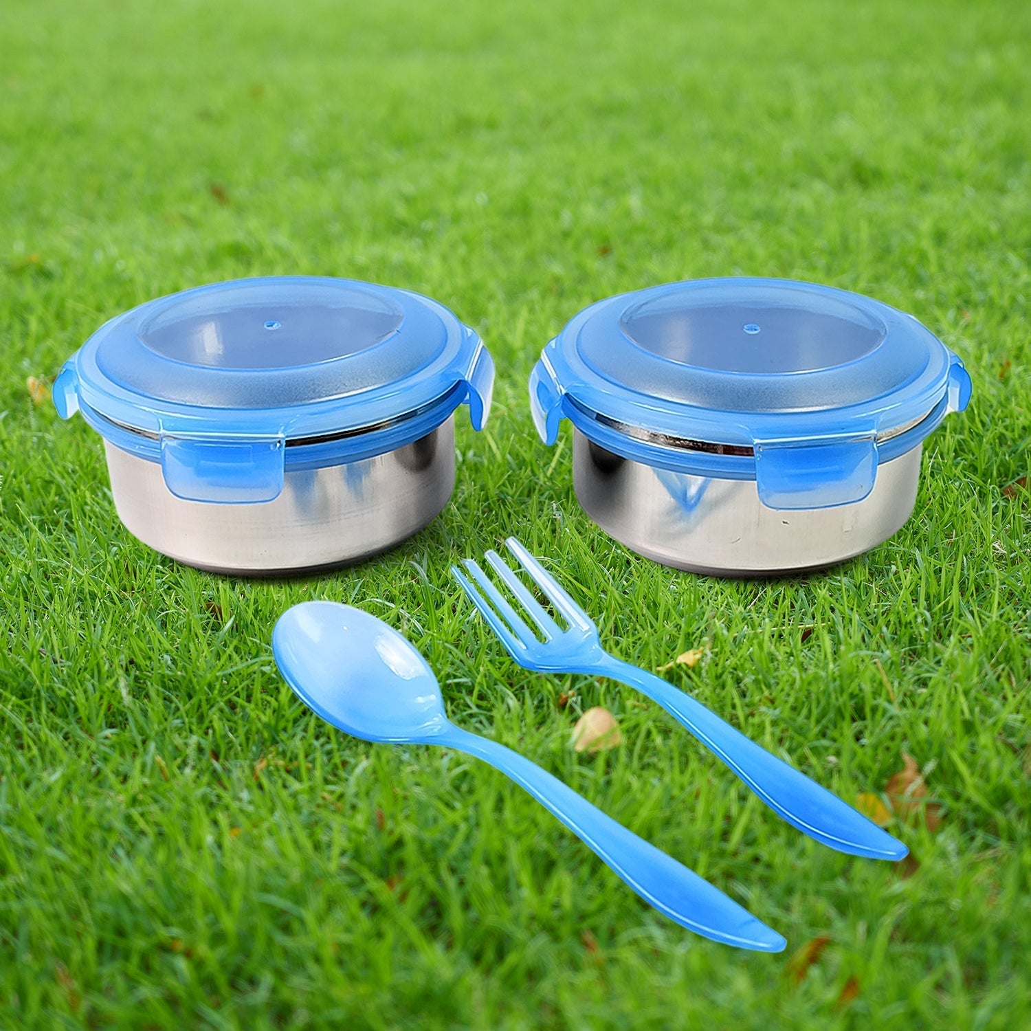 Bite Lunch Box, with Insulated Fabric Lunch Bag & Plastic Spoon, Fork Your Brand