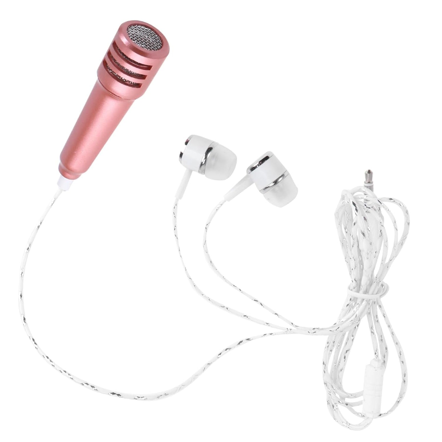 Mini Microphone Mic with Earphone for Voice Recording, Mike Mic Microphone with Handsfree for Mobile Computer, Headphone Handfree Earphone Usb Microphone Vocal Gift Miniature Children (1 Pc) Your Brand
