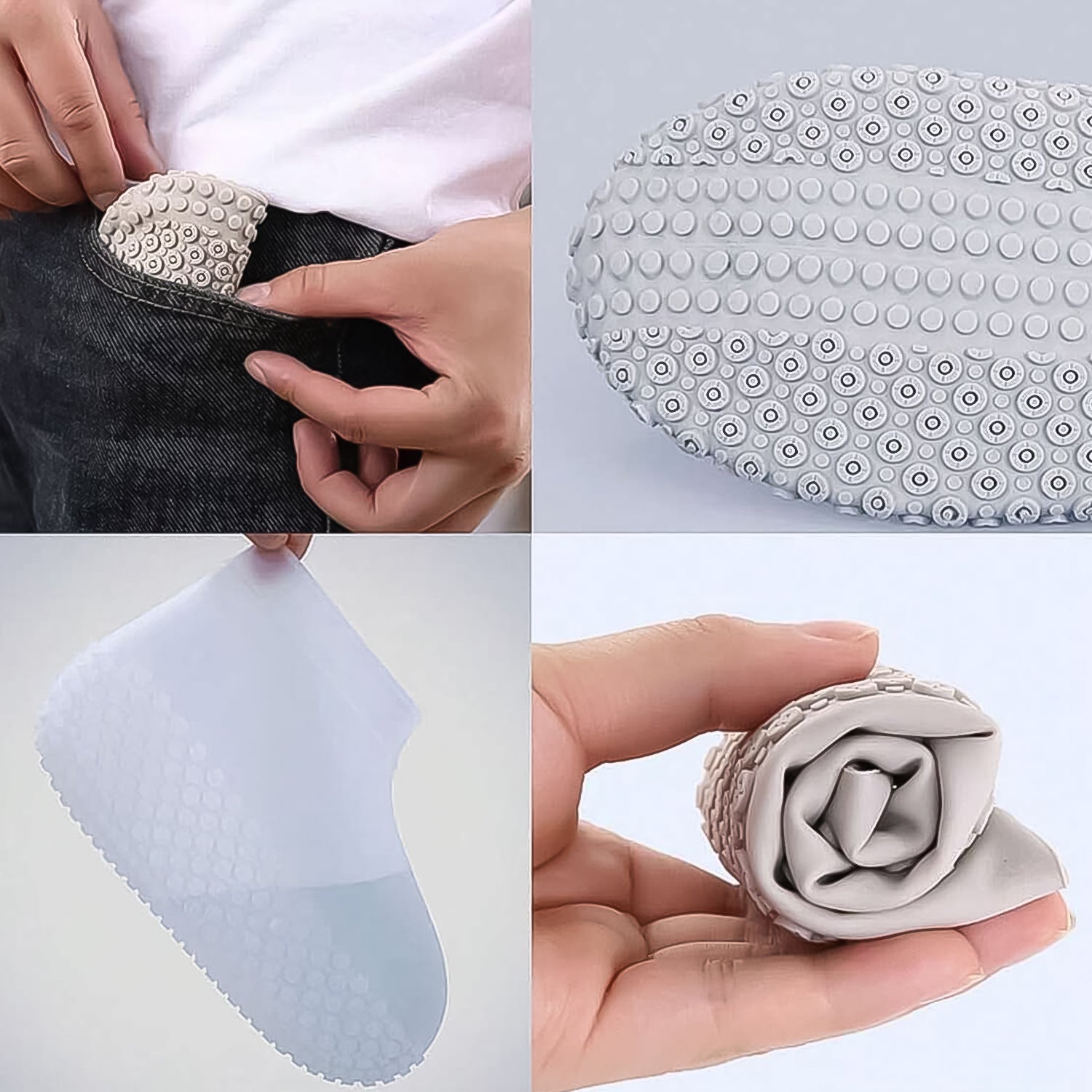 Non-Slip Silicone Rain Reusable Anti skid Waterproof Fordable Boot Shoe Cover (Large Size / 1 Pair / Mix Color) Your Brand