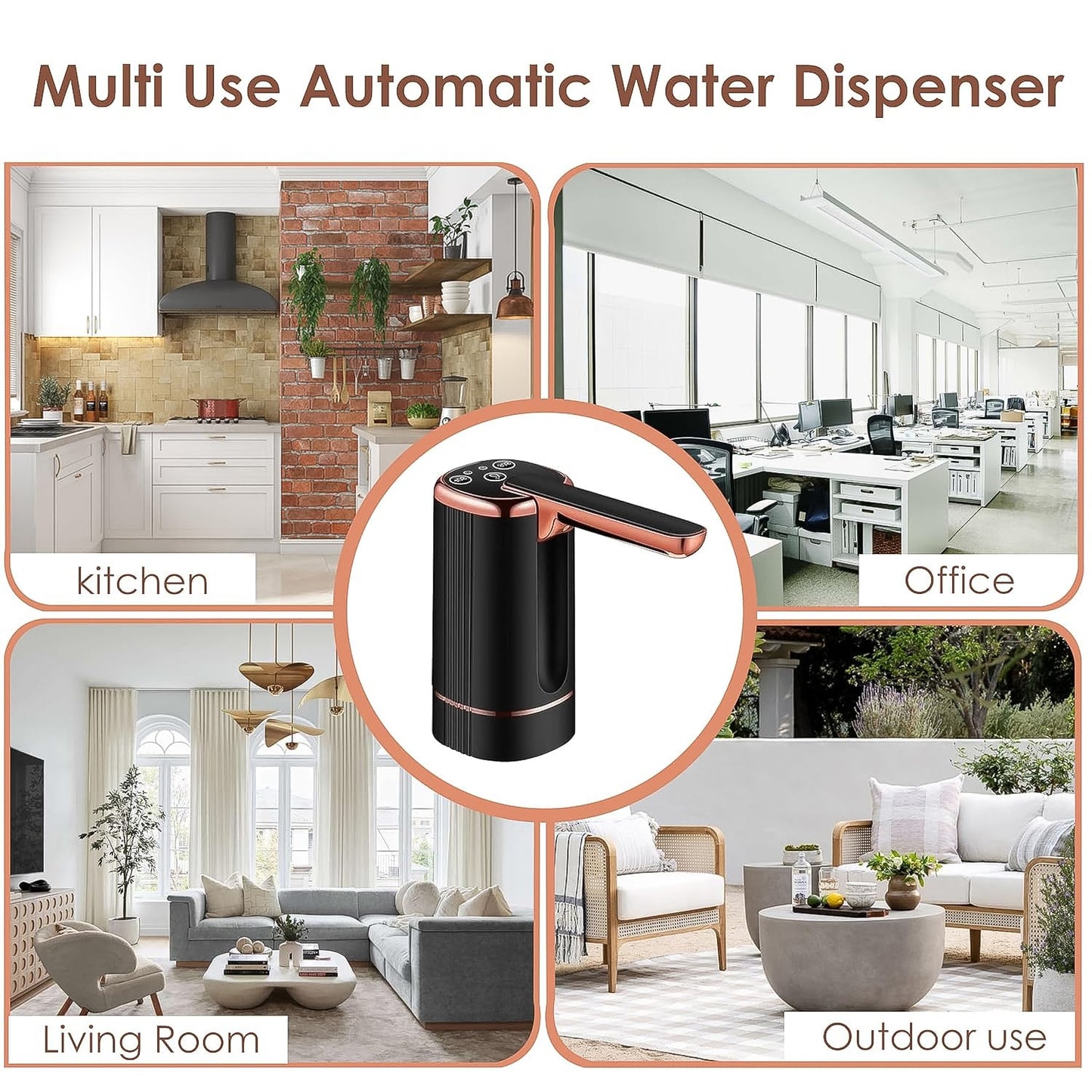 USB Rechargeable Automatic Water Dispenser for 20 Litre Bottle (1 Pc) Your Brand