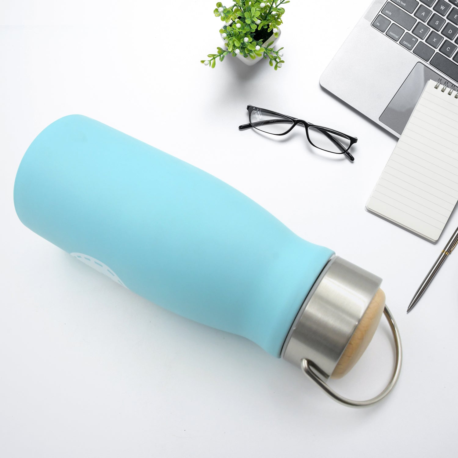 Stainless Steel Water Bottle With Handle, Fridge Water Bottle, Stainless Steel Water Bottle Leak Proof, Rust Proof, Hot & Cold Drinks, Gym Sipper BPA Free Food Grade Quality, Steel fridge Bottle For office / Gym / School (360 ML) Your Brand