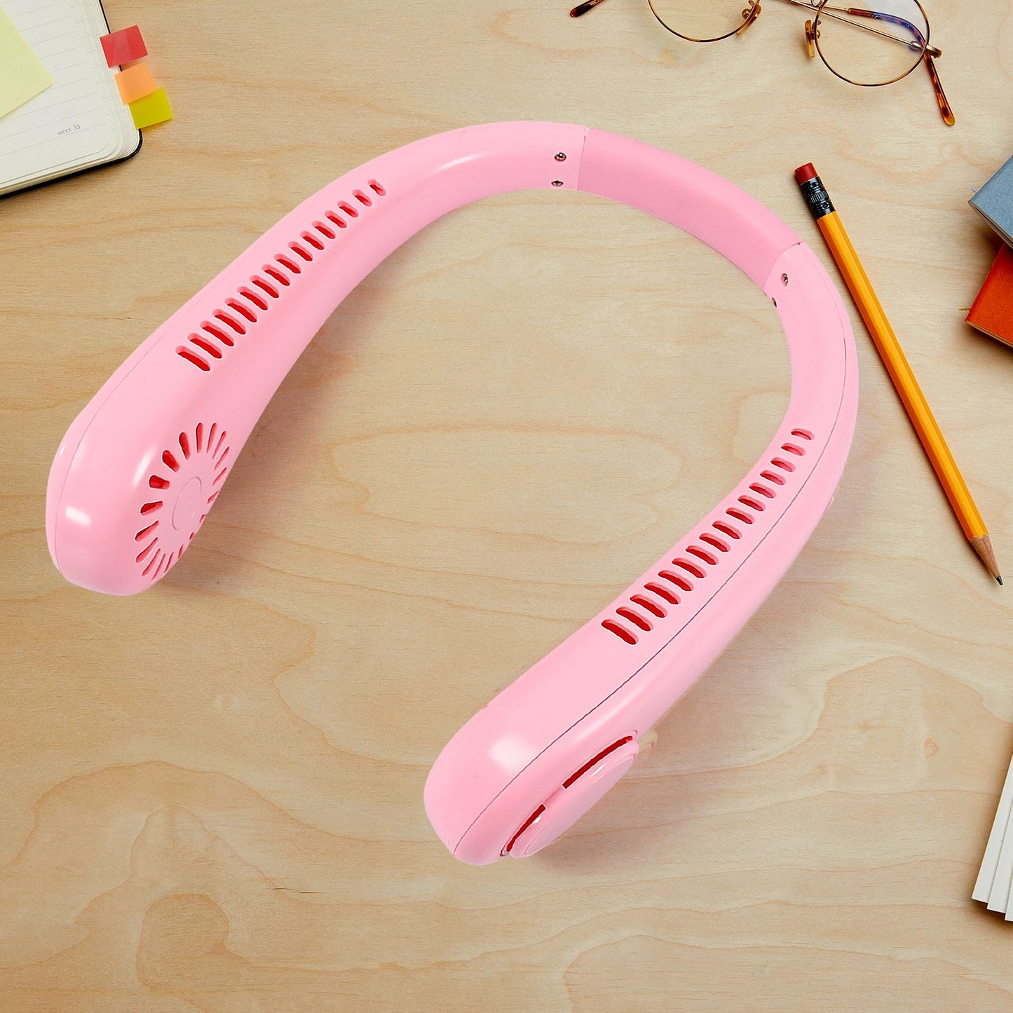 Portable Neck Fan: Holiday Hands Free Bladeless Neck Fan, 360° Cooling Hanging Fan, USB Rechargeable Personal Neck Fan, Wearable Neck Fan Suitable for Traveling Your Brand