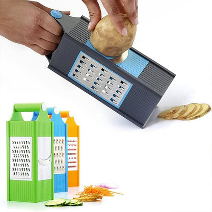 Steel and Plastic 4 in 1 Vegetable & Fruit Slicer Grater / Slicer (1 Pc) Your Brand