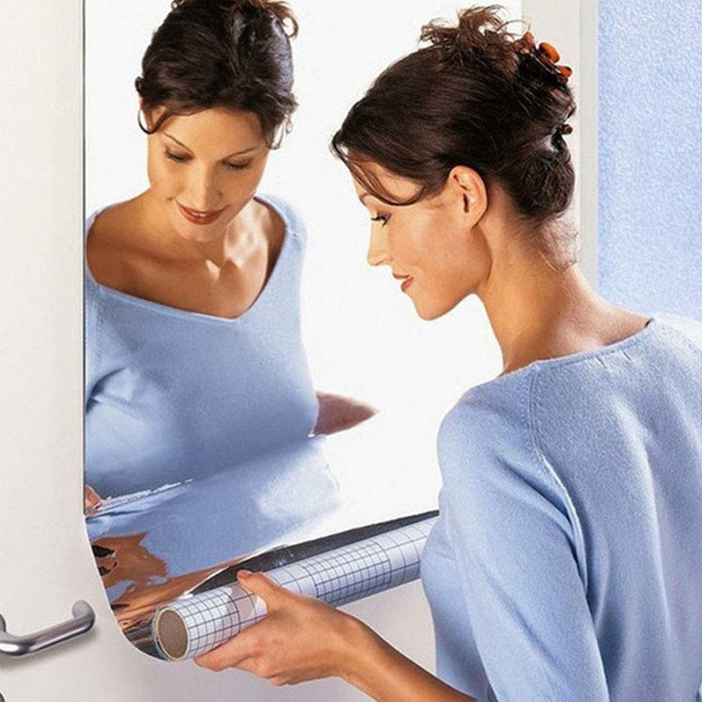 3D Mirror Wall Stickers Wall Mirror Decorative Mirror Paper for Home, Living Room Wall, Bedroom Wall, TV Backdrop Use Paper (100×50 Cm) Your Brand