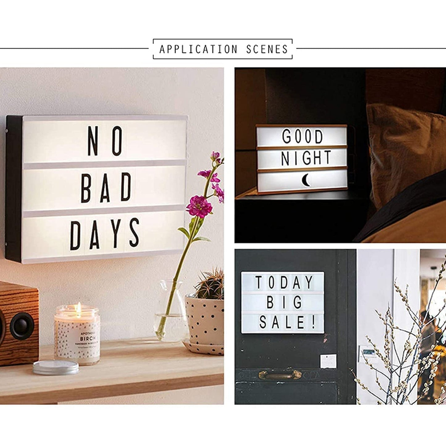 Black Mini A6 Magnetic Cinematic Light Box with 82 Characters and 10 Emojis  (1 Set) Your Brand