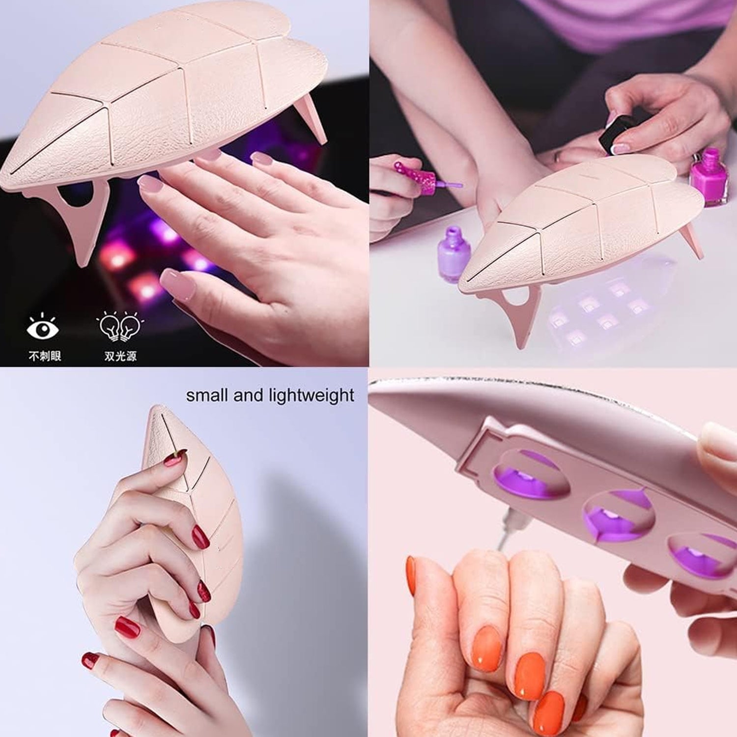 Mini Nail Lamp 6w 6 Led UV Nail Dryer with USB Cable for Gel Nail Polish Nail Art Tools for Starters Home DIY Professionals Salon Manicure (1 Pc) Your Brand