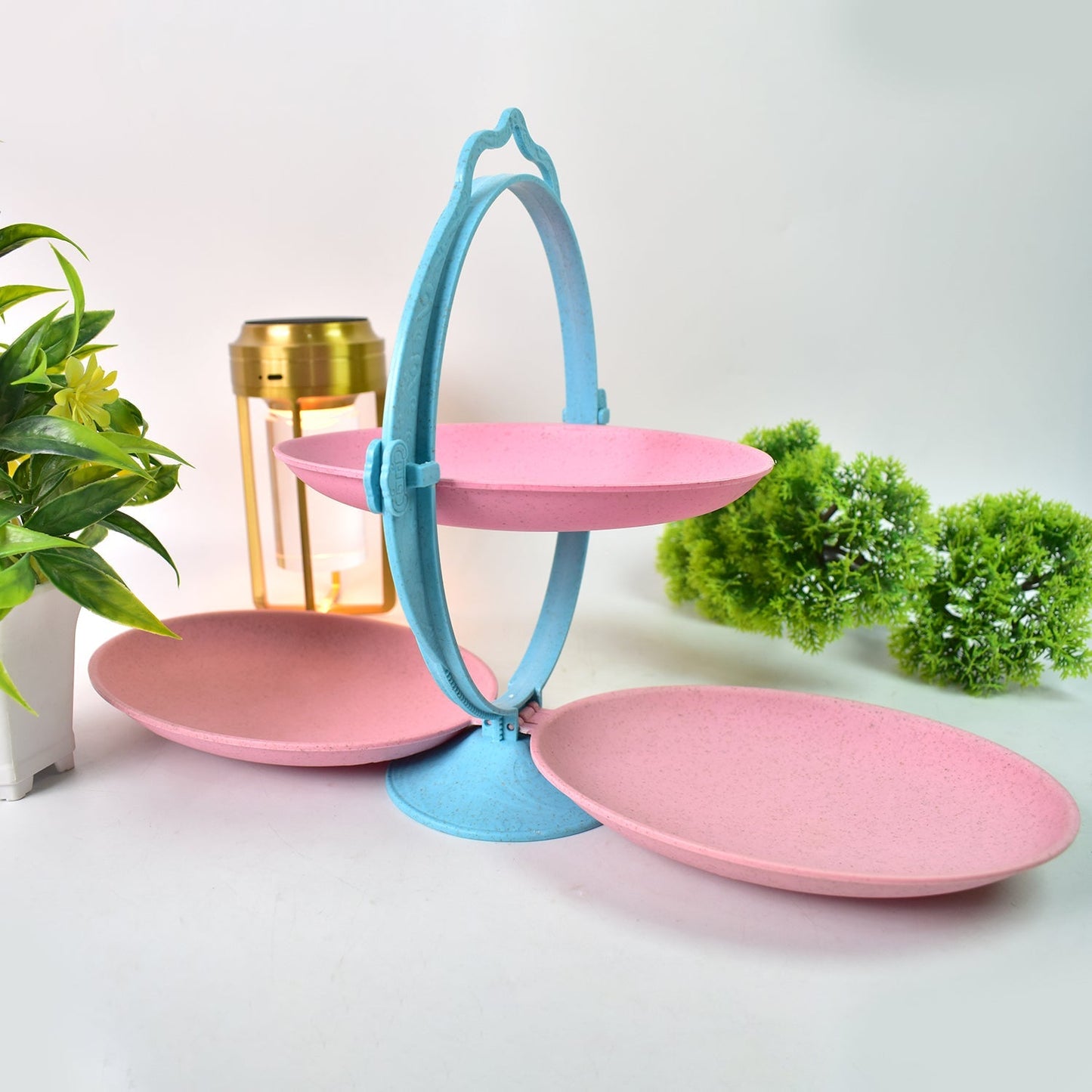 Foldable Fruit Plate Candy Dish | Multi Use Mirror Shape Dried Fruit Tray (1 Set) Your Brand