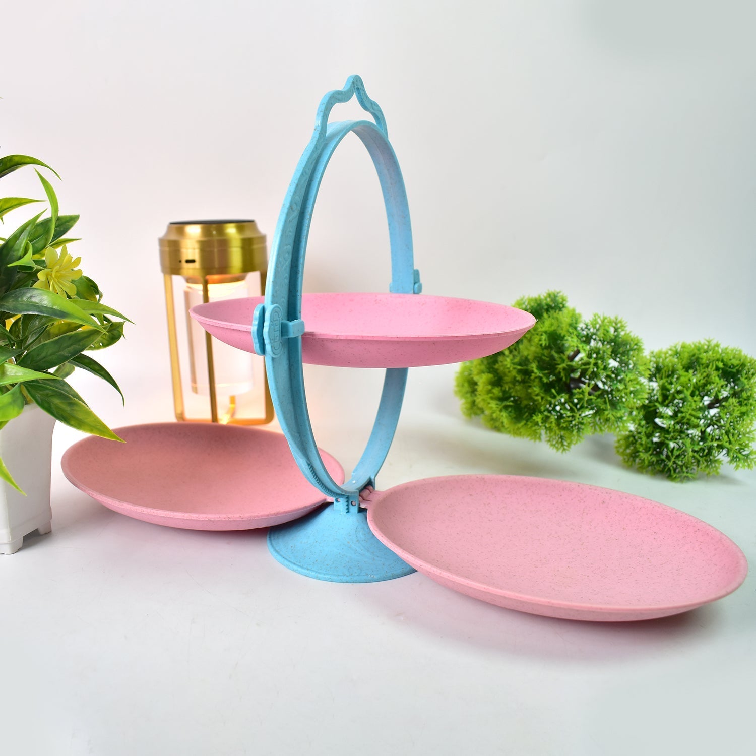 Foldable Fruit Plate Candy Dish | Multi Use Mirror Shape Dried Fruit Tray (1 Set) Your Brand