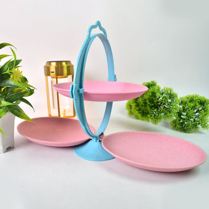 Foldable Fruit Plate Candy Dish | Multi Use Mirror Shape Dried Fruit Tray (1 Set) Your Brand