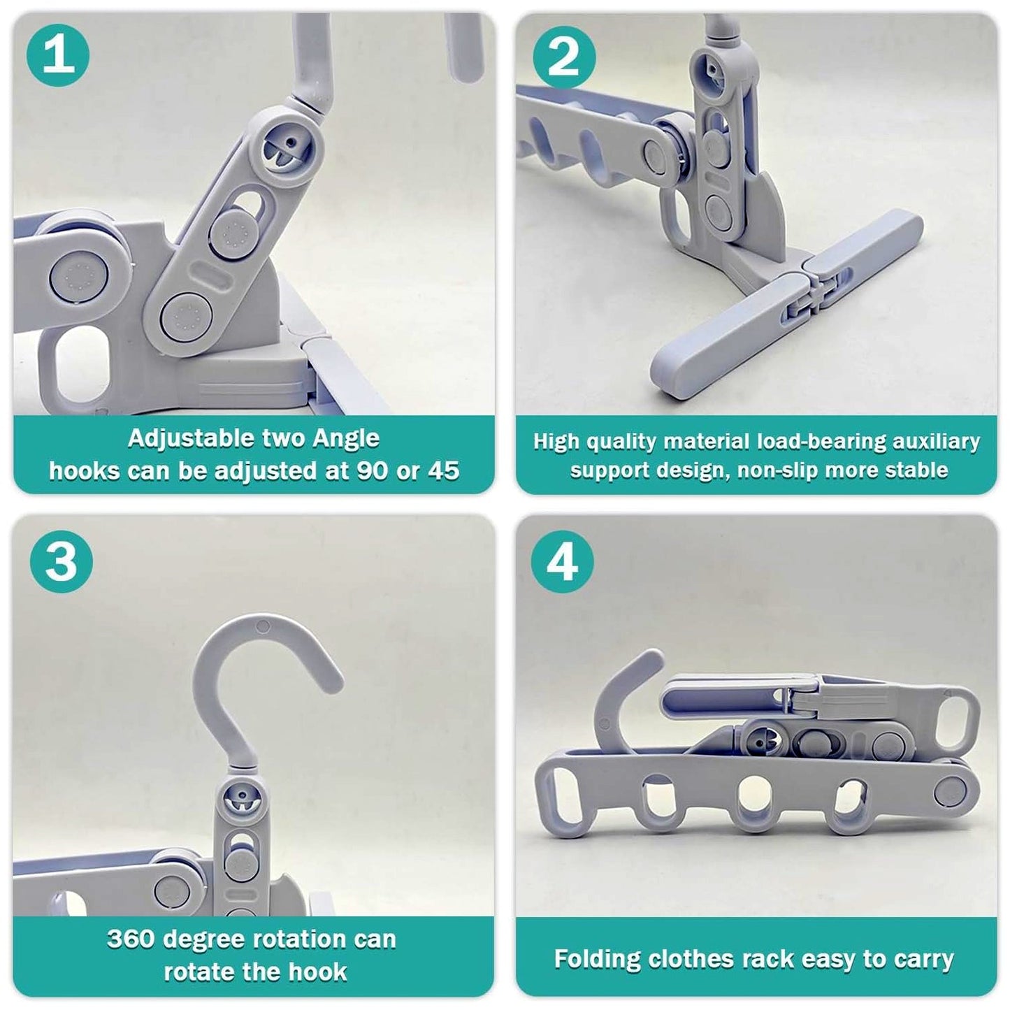 5 holes foldable clothes Hanger, travel clothes hanger, multifunctional clothes hanger, space-saving wall holder, clothes rack, robust clothes hanger for travel, indoors. Your Brand