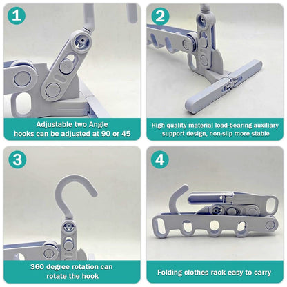 5 holes foldable clothes Hanger, travel clothes hanger, multifunctional clothes hanger, space-saving wall holder, clothes rack, robust clothes hanger for travel, indoors. Your Brand