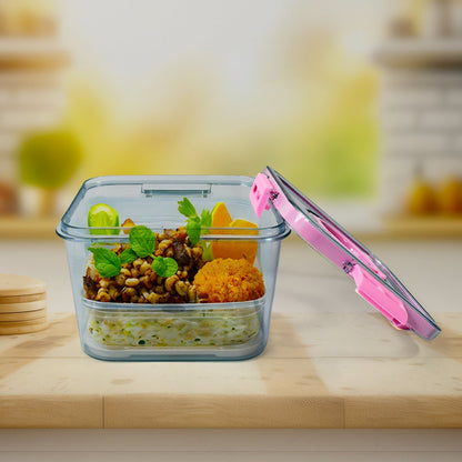 High Quality Plastic Food Storage Container Clear Washable Refrigerator Food Box Food Container Fruit Box Container with Lid (1400 ML) Your Brand