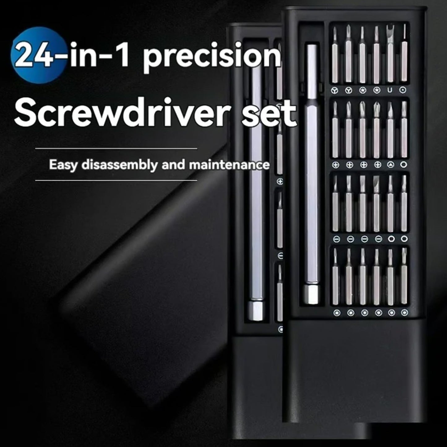 Aluminium 24 in 1 Precision Screwdriver Set, Screwdriver Tool Set (24 Pcs Set) Your Brand