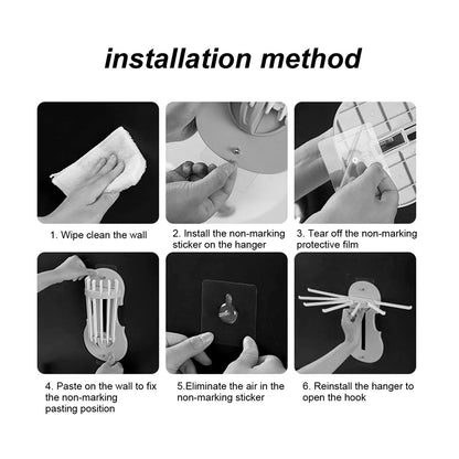 Plastic 7-in-1 Multifunction Retractable Wall-Mounted Pull-Out Hanger Rack Without Punching Hooks Up for Kitchen Bathroom Your Brand