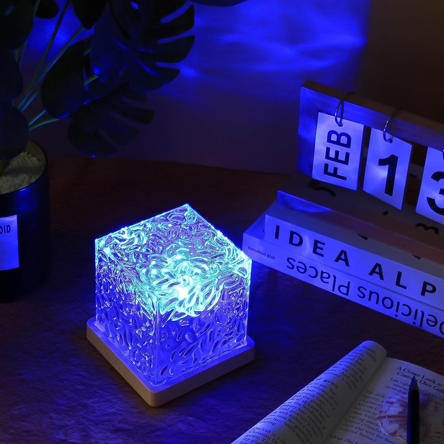 Dynamic Rotating Water Ripple Night Lamp With Remote Your Brand