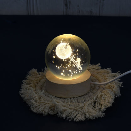 3D Crystal Ball lamps With Base  (1 Pc) Your Brand