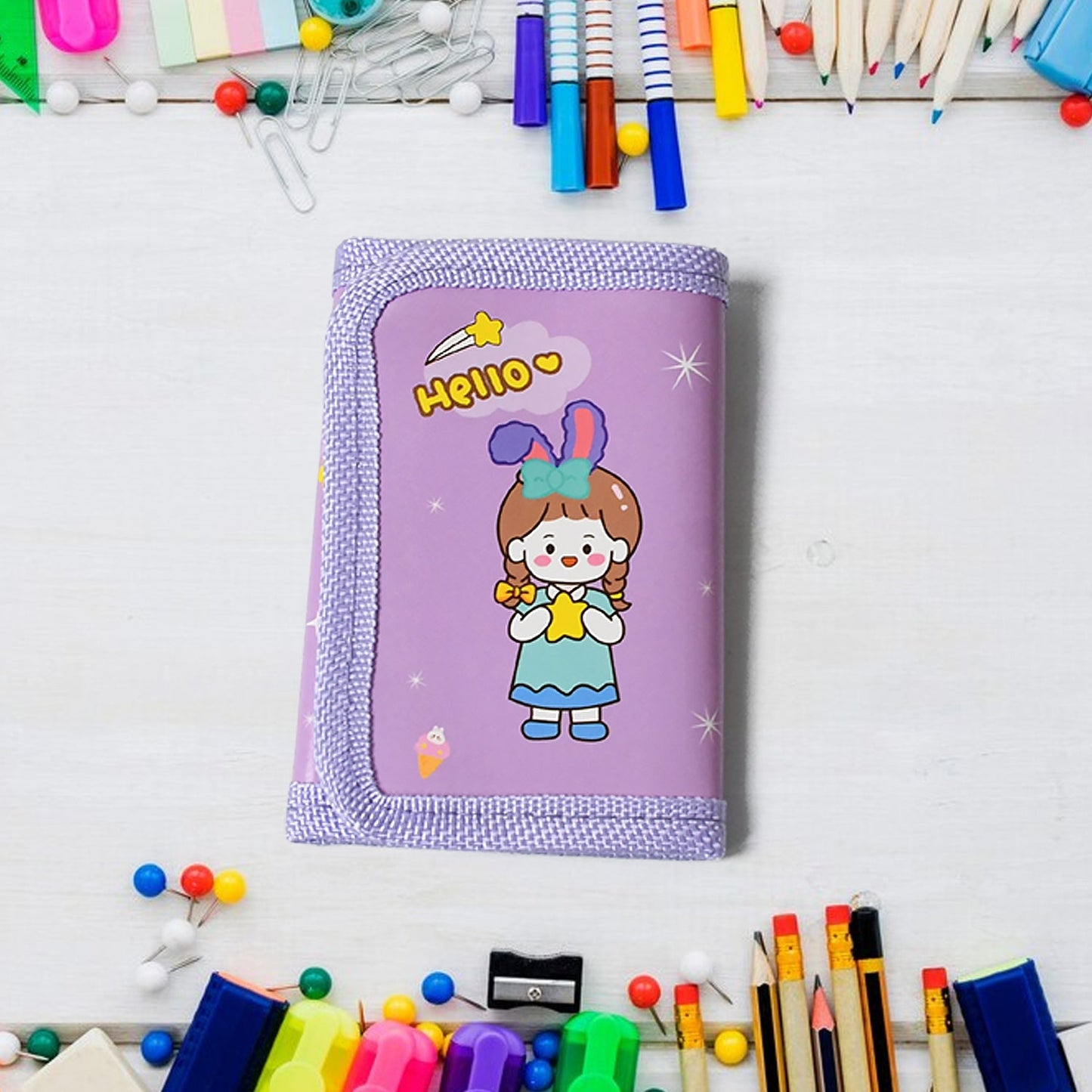 Stationery Set for Girls and Boys | Kids Return Gift - 7 In 1 School Items For Kids-Pencils, Eraser, Sharpener, Pouch, Pencil Extender | Birthday Gift Idea Stationary Kit Set for School Kids (Pack of 7 Pcs Set) Your Brand