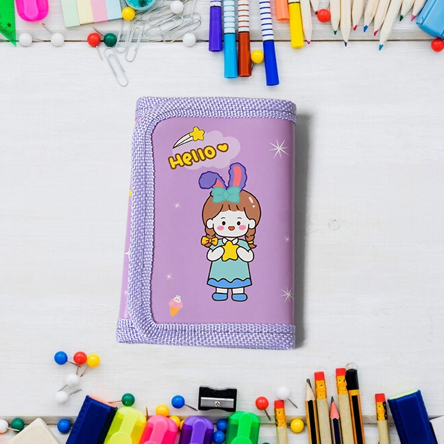 Stationery Set for Girls and Boys | Kids Return Gift - 7 In 1 School Items For Kids-Pencils, Eraser, Sharpener, Pouch, Pencil Extender | Birthday Gift Idea Stationary Kit Set for School Kids (Pack of 7 Pcs Set) Your Brand